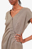 Escada Grey Asymmetrical Zip Sleeveless Dress Size 44