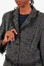 Escada Black/Multicolor Tweed Lace Trimmed Blazer Size 44