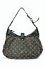 Louis Vuitton Black Denim Light Wash Monogram Hobo Bag With Strap