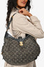 Louis Vuitton Black Denim Light Wash Monogram Hobo Bag With Strap