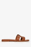 Hermès Brown Leather Oran Sandals Size 37
