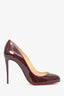 Christian Louboutin Burgundy Patent Leather Ron Ron 100 Heels Size 38.5