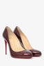 Christian Louboutin Burgundy Patent Leather Ron Ron 100 Heels Size 38.5