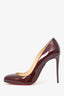 Christian Louboutin Burgundy Patent Leather Ron Ron 100 Heels Size 38.5