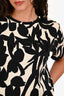 Weekend Max Mara Cream/Black Floral Printed Beaded 'Amore' Short Sleeve T-Shirt Size S