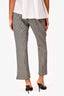 Prada Cream/Black Gingham Virgin Wool Cropped Pants Size 40