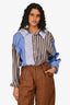 Marni Blue/Brown Striped Button Up Shirt Size 38