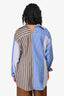 Marni Blue/Brown Striped Button Up Shirt Size 38