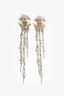 Pre-Loved Chanel™ 2018 Silver Tone CC Pearl Dangly Earrings