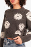Sandro Grey Floral Printed Cropped Sweater Size 1