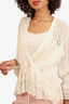 Iro Cream Silk Ruffle V-Neck Blouse Size 34 (As Is)