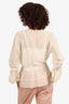 Iro Cream Silk Ruffle V-Neck Blouse Size 34 (As Is)