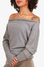 Enza Costa Grey Cashmere Blend Long Sleeve Top Size M