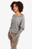 Enza Costa Grey Cashmere Blend Long Sleeve Top Size M