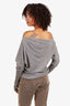 Enza Costa Grey Cashmere Blend Long Sleeve Top Size M