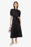 Derek Lam 10 Crosby Black Tiered Belted Short Sleeve Dress Est. Size S