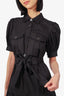 Derek Lam 10 Crosby Black Tiered Belted Short Sleeve Dress Est. Size S
