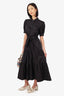 Derek Lam 10 Crosby Black Tiered Belted Short Sleeve Dress Est. Size S