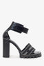 Louis Vuitton Black Glazed Calfskin Star Trail Sandals Size 38.5