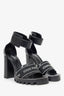Louis Vuitton Black Glazed Calfskin Star Trail Sandals Size 38.5