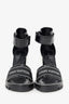 Louis Vuitton Black Glazed Calfskin Star Trail Sandals Size 38.5