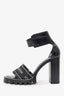 Louis Vuitton Black Glazed Calfskin Star Trail Sandals Size 38.5