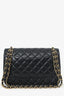 Pre-Loved Chanel™ 2019 Black Lambskin Leather Double Flap Jumbo Bag