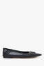 Valentino Black Leather Pointed Ballet Flats Size 40 (As Is)