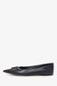 Valentino Black Leather Pointed Ballet Flats Size 40 (As Is)