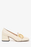 Gucci Cream Leather Block Heeled Shoes sz 39 (As Is)
