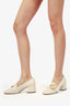 Gucci Cream Leather Block Heeled Shoes sz 39 (As Is)