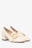 Gucci Cream Leather Block Heeled Shoes sz 39 (As Is)