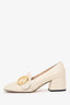 Gucci Cream Leather Block Heeled Shoes sz 39 (As Is)
