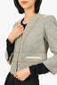 Sandro Silver Metallic Tweed Cropped Jacket Size 38