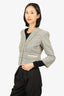 Sandro Silver Metallic Tweed Cropped Jacket Size 38