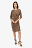 Sea New Year Silk Leopard Print Rouched Dress Size 8