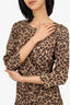 Sea New Year Silk Leopard Print Rouched Dress Size 8