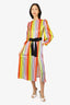 Olivia Rubin Multicolour Silk Sequin Bow Stripped Dress Size 4 (As Is)