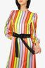 Olivia Rubin Multicolour Silk Sequin Bow Stripped Dress Size 4 (As Is)
