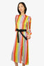 Olivia Rubin Multicolour Silk Sequin Bow Stripped Dress Size 4 (As Is)