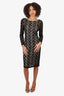 Alice & Olivia Black Lace Long Sleeve Dress Size 8