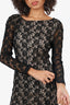 Alice & Olivia Black Lace Long Sleeve Dress Size 8