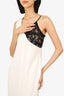 Uloani White/Black Lace Detail Midi Dress Size L