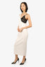 Uloani White/Black Lace Detail Midi Dress Size L