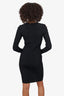T Alexander Wang Black Ribbed Cut Out Long Sleeve Dress Size M