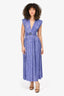 Sabina Musayev Purple Metallic 'Lilly' Midi Dress Size S
