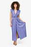 Sabina Musayev Purple Metallic 'Lilly' Midi Dress Size M
