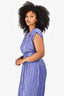 Sabina Musayev Purple Metallic 'Lilly' Midi Dress Size L