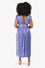 Sabina Musayev Purple Metallic 'Lilly' Midi Dress Size L