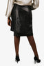 Tom Ford Black Lamb Leather Asymmetrical Mini Skirt with Pocket Size 46